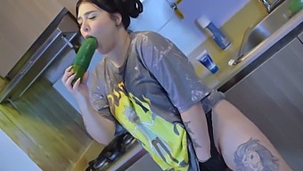 The Pleasure Of Inserting A Large Cucumber Into My Moist Vagina During Intense Arousal
