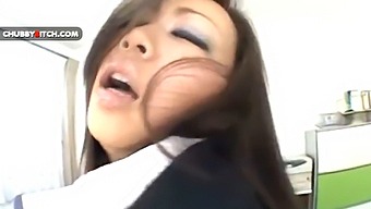 Japanese Secretary With Curvy Derriere Sits On Top Of A Hot Surface
