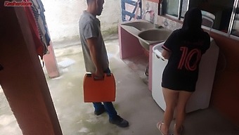 A Housewife Indulges In A Steamy Encounter With A Repairman While Her Husband Is Away, Exploring Her Fetish For Big Cocks And Eating