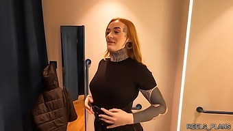 Two Strangers In A Fitting Room Engage In Rough Anal Sex With A British Student With A Large Buttocks
